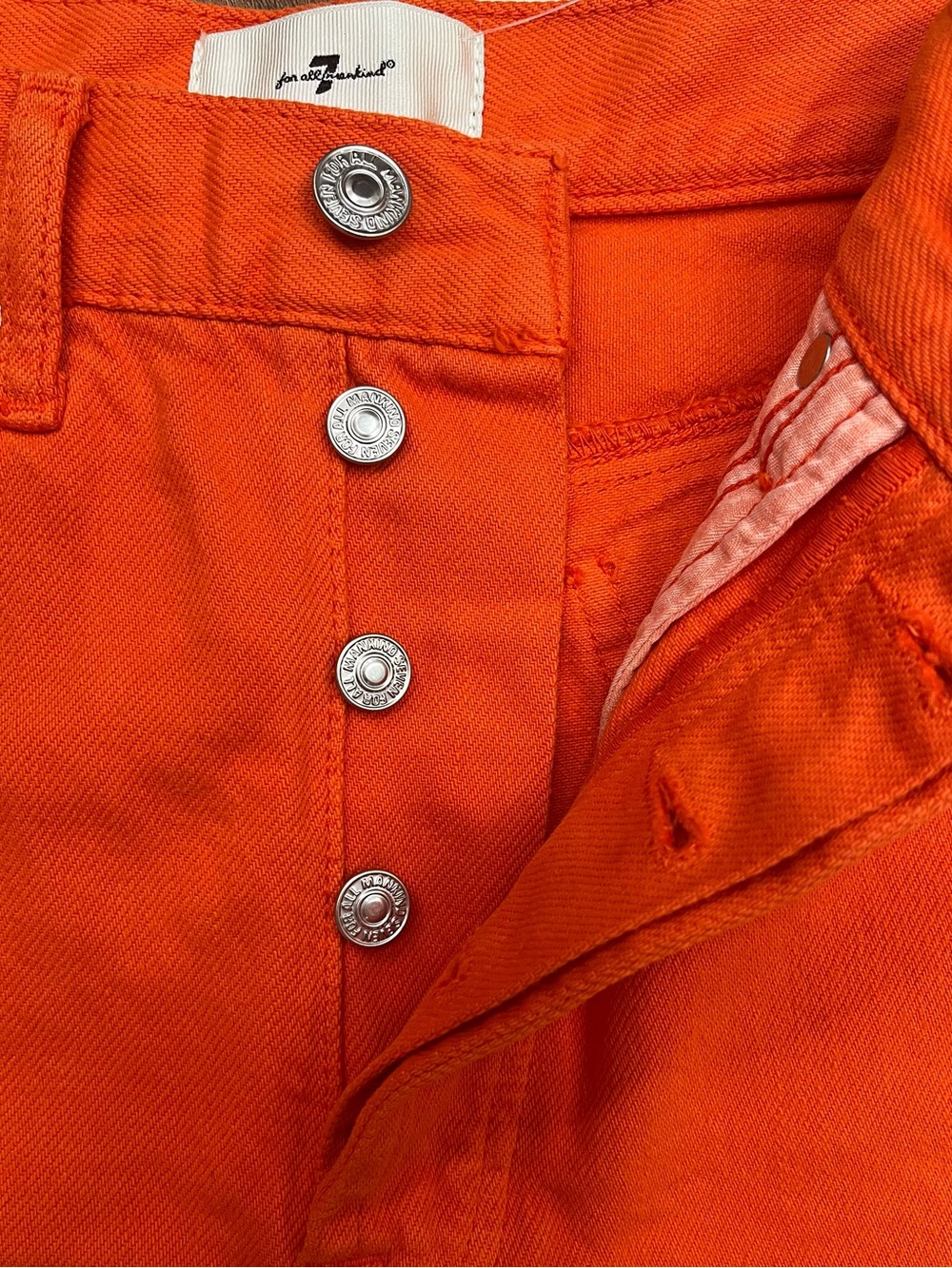 7 For All Mankind Orange denim shorts size 28 #denimshorts #summer - Picture 3 of 4